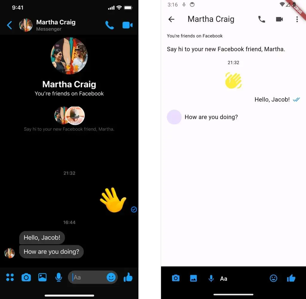 Generate functioning Flutter apps - Messenger chat.jpg