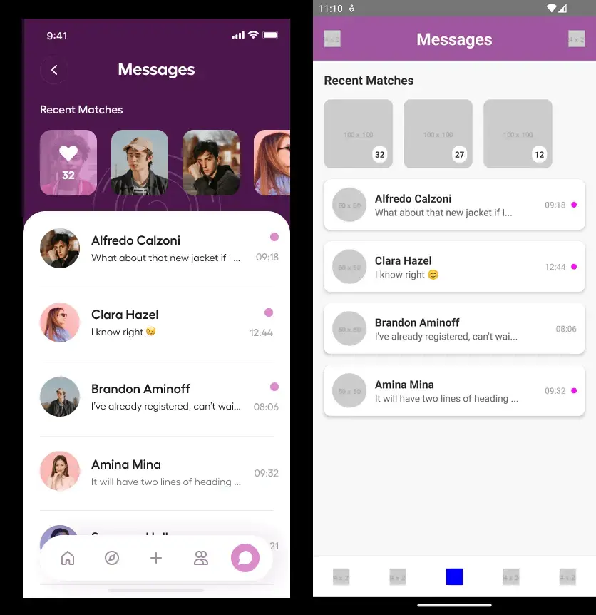 Generate functioning React Native apps - Friendzy messages.png
